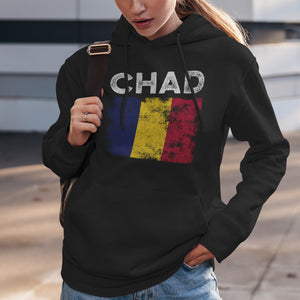 Chad Flag Distressed - Chadian Flag Hoodie