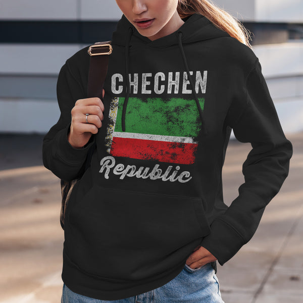 Chechen Republic Flag Distressed Hoodie