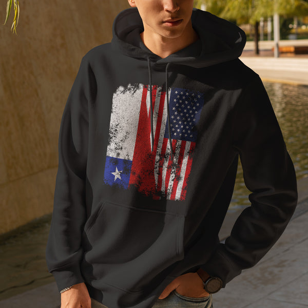 Chile USA Flag - Half American Hoodie