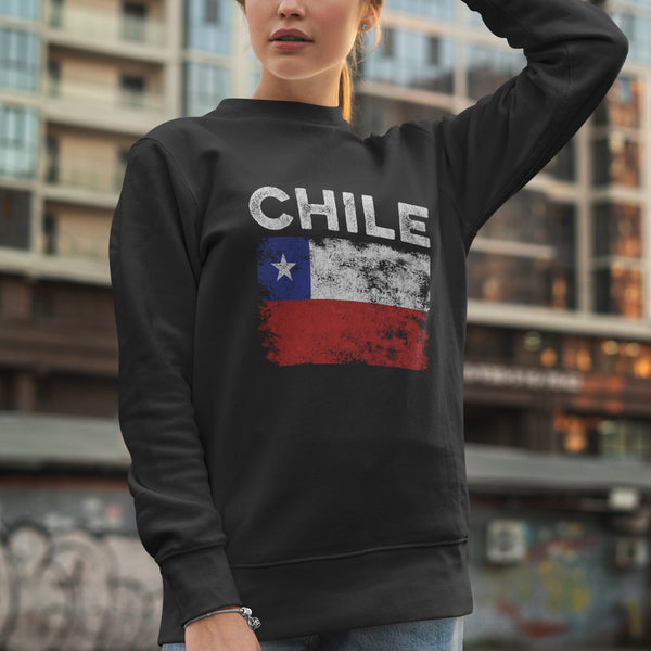 Chile Flag Distressed - Chilean Flag Sweatshirt