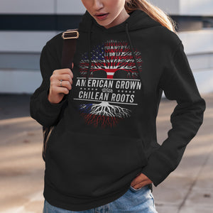 American Grown Chilean Roots Flag Hoodie