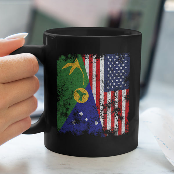 Christmas Island USA Flag Half American Mug