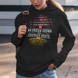 American Grown Chuvash Roots Flag Hoodie