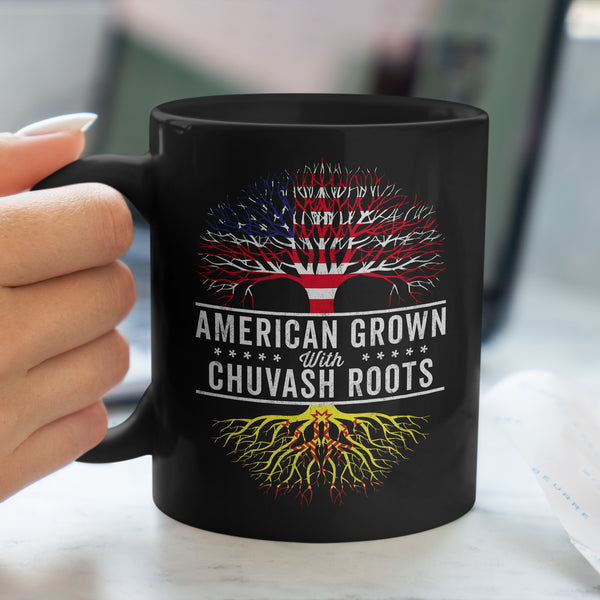 American Grown Chuvash Roots Flag Mug