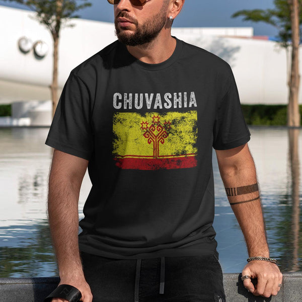 Chuvashia Flag Distressed - Chuvash Flag T-Shirt