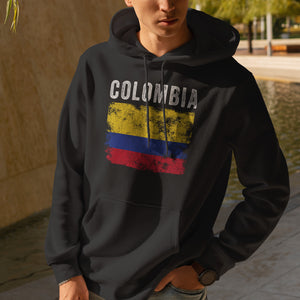 Colombia Flag Distressed Colombian Flag Hoodie