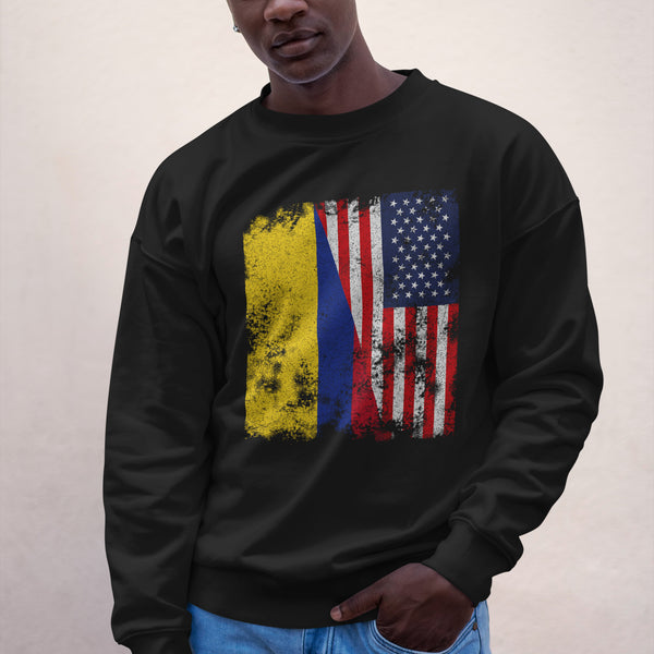 Colombia USA Flag - Half American Sweatshirt