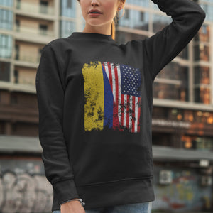 Colombia USA Flag - Half American Sweatshirt