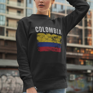 Colombia Flag Distressed Colombian Flag Sweatshirt