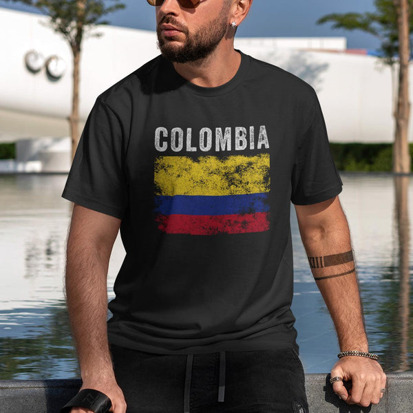 Colombia Flag Distressed Colombian Flag T-Shirt