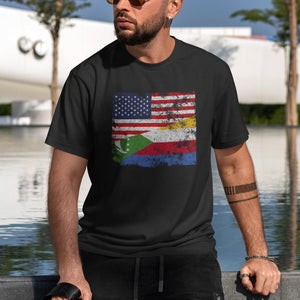 Comoros USA Flag T-Shirt