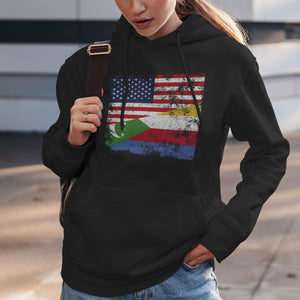 Comoros USA Flag Hoodie