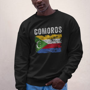 Comoros Flag Distressed - Comoran Flag Sweatshirt