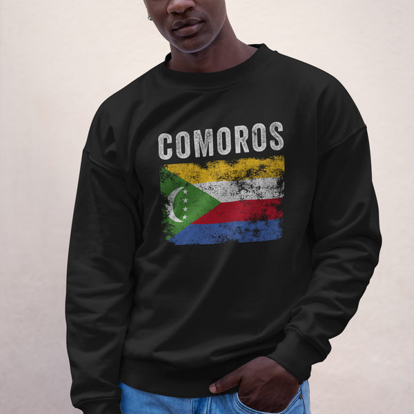 Comoros Flag Distressed - Comoran Flag Sweatshirt