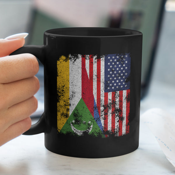 Comoros USA Flag - Half American Mug