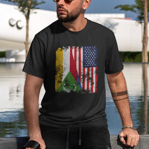 Comoros USA Flag - Half American T-Shirt
