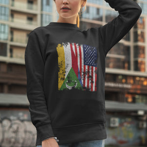 Comoros USA Flag - Half American Sweatshirt