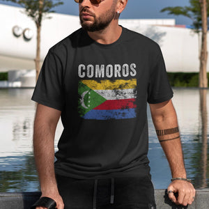 Comoros Flag Distressed - Comoran Flag T-Shirt