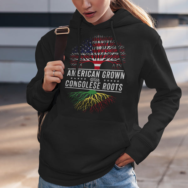 American Grown Congolese Roots Flag Hoodie