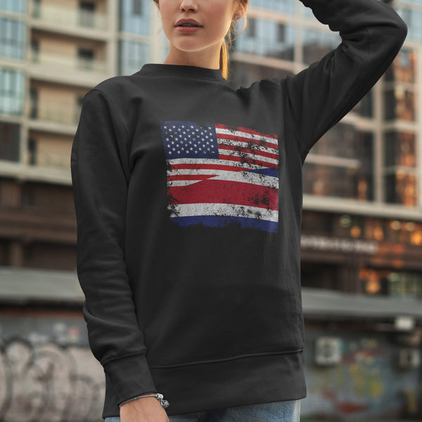 Costa Rica USA Flag Sweatshirt
