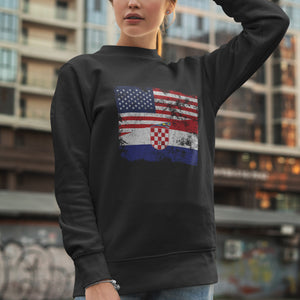 Croatia USA Flag Sweatshirt