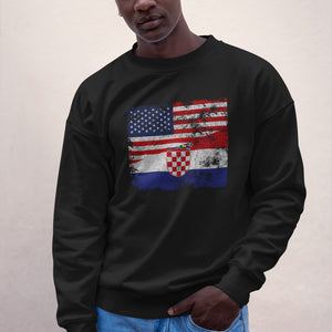 Croatia USA Flag Sweatshirt