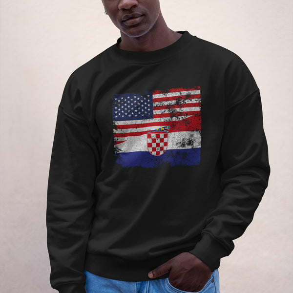 Croatia USA Flag Sweatshirt