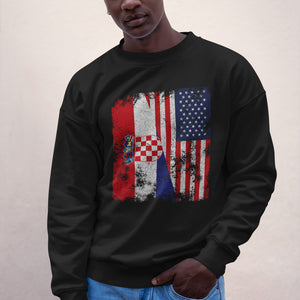 Croatia USA Flag - Half American Sweatshirt
