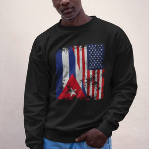 Cuba USA Flag - Half American Sweatshirt