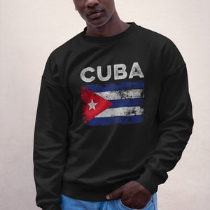 Cuba Flag Distressed - Cuban Flag Sweatshirt