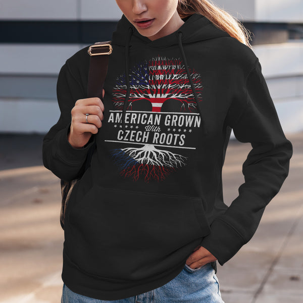 American Grown Czech Roots Flag Hoodie