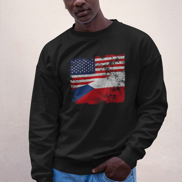 Czech Republic USA Flag Sweatshirt