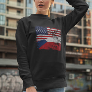 Czech Republic USA Flag Sweatshirt