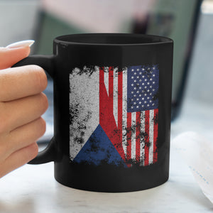 Czech Republic USA Flag - Half American Mug