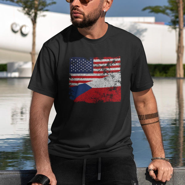 Czech Republic USA Flag T-Shirt