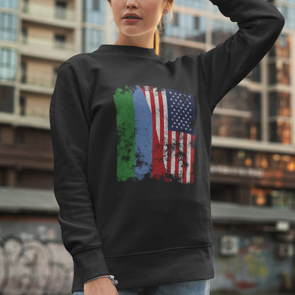 Dagestan USA Flag - Half American Sweatshirt
