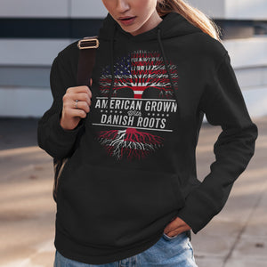 American Grown Danish Roots Flag Hoodie