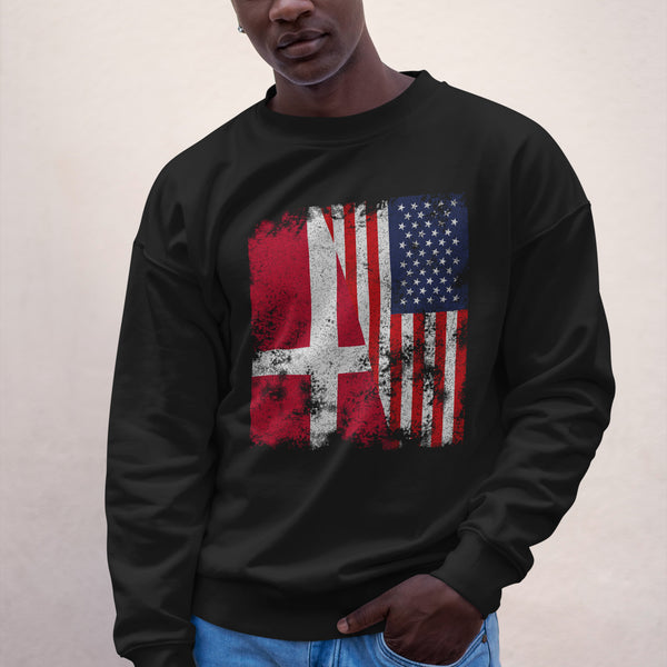 Denmark USA Flag - Half American Sweatshirt