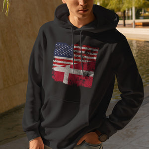 Denmark USA Flag Hoodie