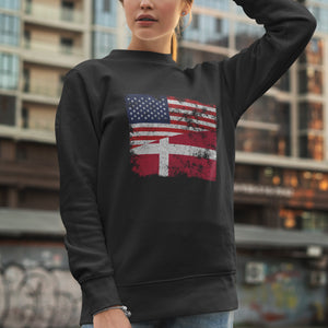 Denmark USA Flag Sweatshirt