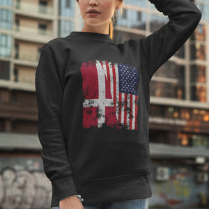 Denmark USA Flag - Half American Sweatshirt