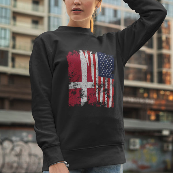 Denmark USA Flag - Half American Sweatshirt