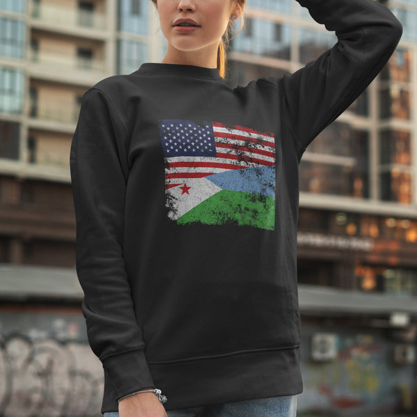 Djibouti USA Flag Sweatshirt