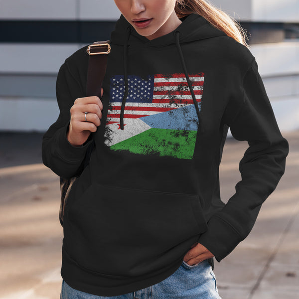 Djibouti USA Flag Hoodie