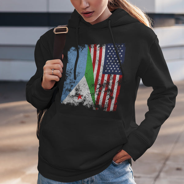 Djibouti USA Flag - Half American Hoodie