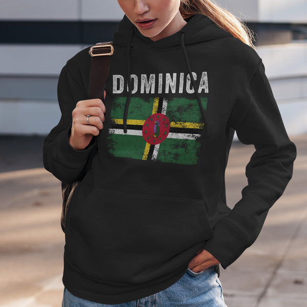 Dominica Flag Distressed Dominican Flag Hoodie