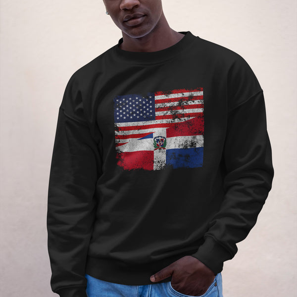 Dominican Republic USA Flag Sweatshirt