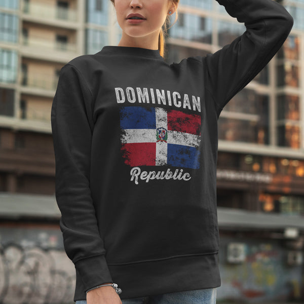 Dominican Republic Flag Distressed Sweatshirt
