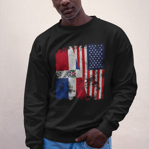 Dominican Republic USA Flag Half America Sweatshirt