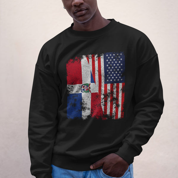 Dominican Republic USA Flag Half America Sweatshirt
